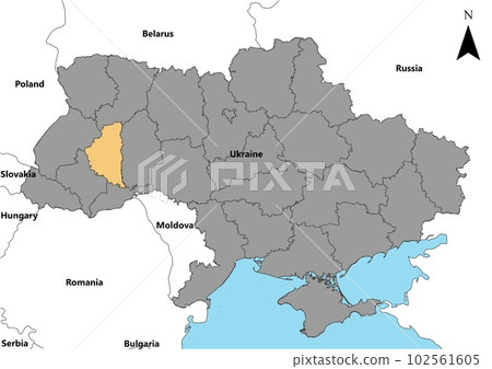 Ukraine map Europe 102561605