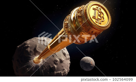 A rocket carrying Bitcoin has landed on the moon, illustrating the digital currency's potential for explosive growth and future possibilities AI Generated. A rocket carrying Bitcoin has landed on the moon, illustrating the digital currency's potential for explosive growth and future possibilities AI Generated. 102564099