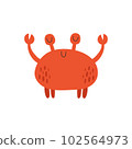 Carton Crab. Hand Draw Cute Crab. Vector illustration 102564973