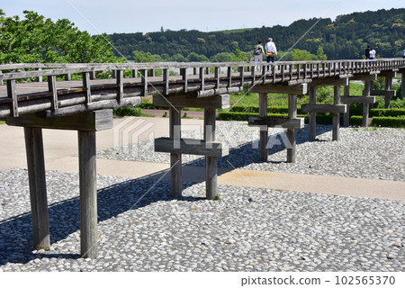 Shimada City Horai Bridge over the Oi River and 879.4 (Yakunashi) Square 102565370