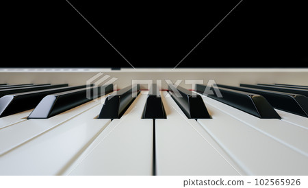 3d illustration digital piano or synthesizer white angle shot 102565926