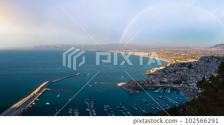 Castellammare del Golfo sea bay, Sicily, Italy 102566291