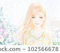 花叢中微笑的女孩 102566678
