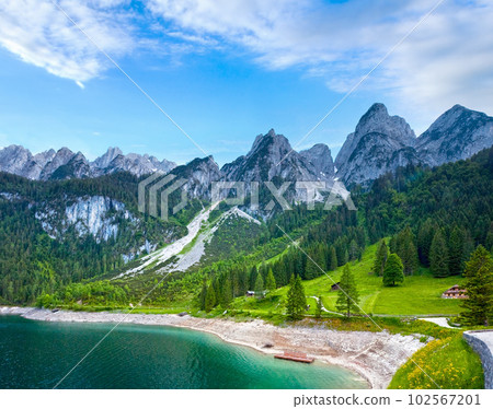 Alpine summer lake view 102567201