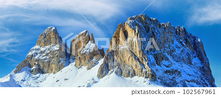 Beautiful winter mountain landscape. Beautiful winter mountain landscape. 102567961