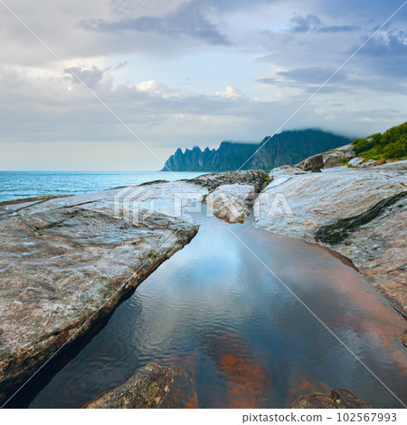 Summer Senja coast (Jagged Ersfjord, Norway, polar ) Summer Senja coast (Jagged Ersfjord, Norway, polar ) 102567993