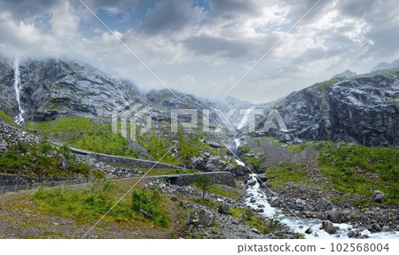 Waterfall on Trollstigen (The troll steps), Norway 102568004