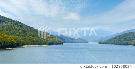 Lake Vidraru summer landscape (Romania). Lake Vidraru summer landscape (Romania). 102568024