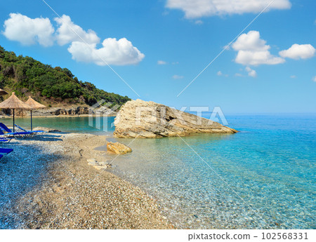 Summer morning Pulebardha beach (Albania). Summer morning Pulebardha beach (Albania). 102568331