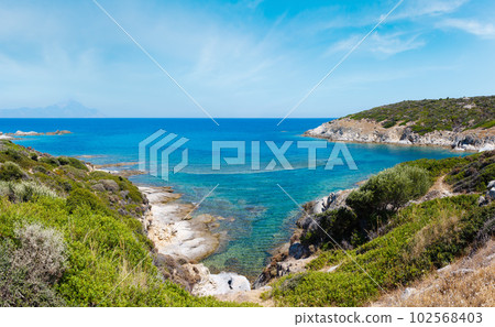 Summer sea coast landscape, Halkidiki, Sithonia, Greece. 102568403