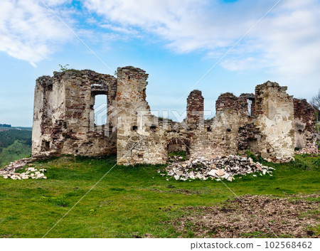 Pidzamochok castle spring ruins, Ternopil Region, Ukraine. 102568462