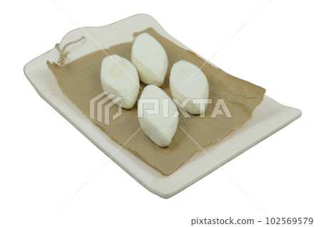 Preparation of homemade potato patties isolated on white background. Ready for cooking. Frozen cutletsisolated. Preparation of homemade potato patties isolated on white background. Ready for cooking. Frozen cutletsisolated. 102569579