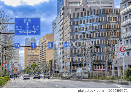 Urban scenery of Chuo Ward, Tokyo Tsukiji Station 102569671