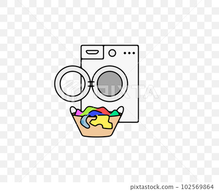 Washing machine, washer, laundry and bathroom, colored graphic design. Wash, household, housekeeping and menage, vector design and illustration 102569864
