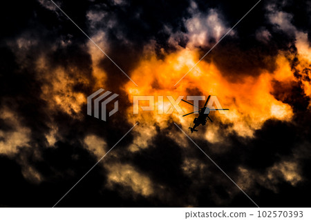 Helicopter silhouette (disaster) Helicopter silhouette (disaster) 102570393