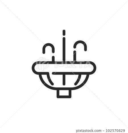 Public Drinking Fountain Vector Icon. Outline line art of Urban Utilities of Pure Drinkable Water for Hydration.  102570829