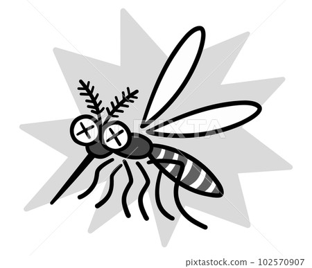 被殺死的蚊子黑色和白色 102570907