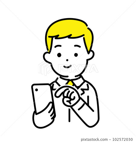 Illustration series of cute people _ male engineer _ operation 102572030