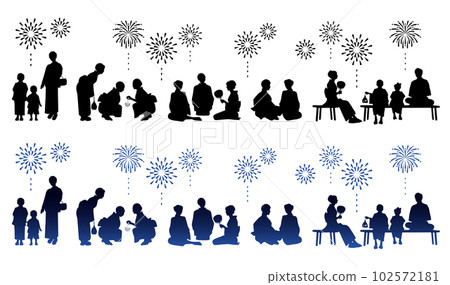 Yukata Silhouette-4 Fireworks Festival Summer Festival 102572181