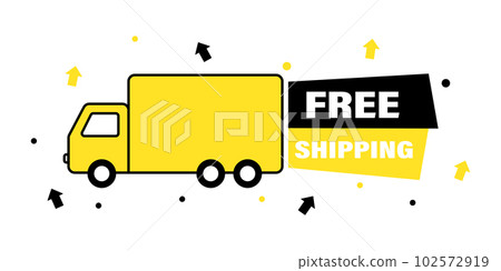 Free shipping delivery service badge. Fast time delivery order . Quick shipping delivery icon 102572919
