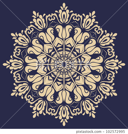 Damask Vector Background With Arabesques in Oriental Style 102572995