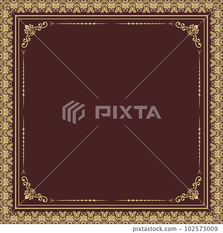 Floral Abstract Square Vector Frame With Arabesques 102573009