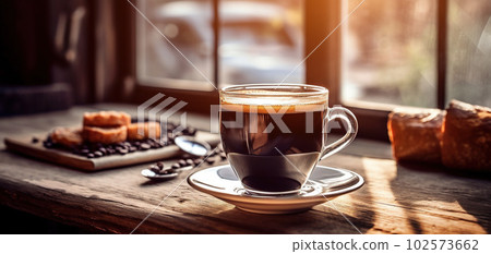 coffee cup in the morning light - generative AI, AI generated 102573662