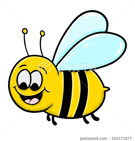 Cute Little Bee Hand Draw Vector  Illustration, Hand Draw 102573977