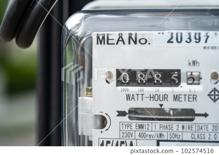 Electric measuring power meter for energy cost at home and office, solar cell concept. Electric measuring power meter for energy cost at home and office, solar cell concept. 102574516
