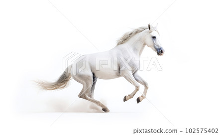 white horse on white background 102575402