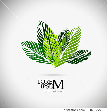 Logo green leaves. Vector illustration 102575518