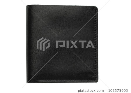 Black male purse on a white background.Compact wallet Black male purse on a white background.Compact wallet 102575903