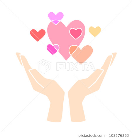 A hand supporting a full heart No main line 102576263