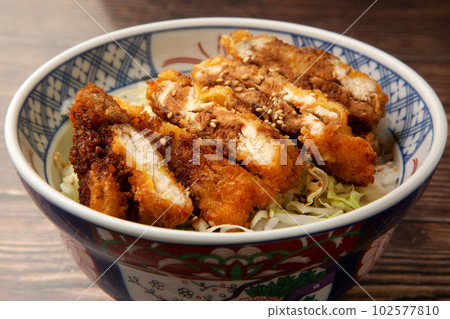 Sauce cutlet rice bowl with chicken fillet Sauce cutlet rice bowl with chicken fillet 102577810