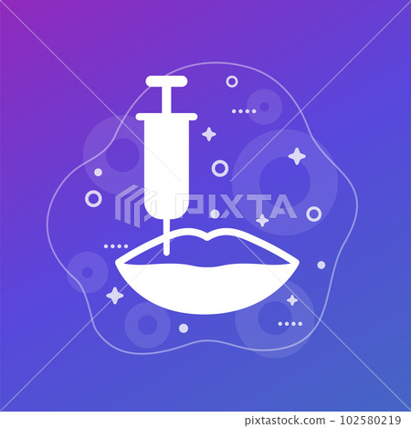 filler injection in lips icon, vector filler injection in lips icon, vector 102580219