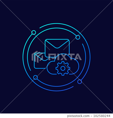 email automation, SaaS line vector icon email automation, SaaS line vector icon 102580244