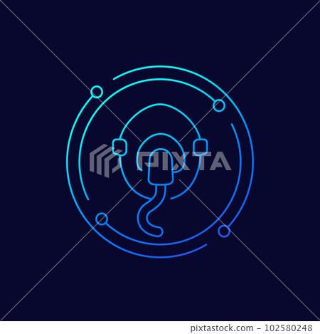 oxygen mask icon, linear design 102580248