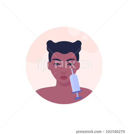 mesotherapy icon, facial injections flat vector 102580270