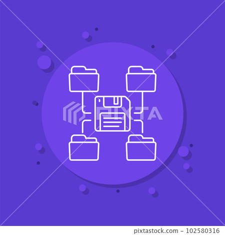 folders for backup icon, linear vector 102580316