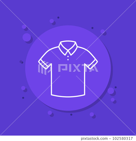 Polo shirt icon, line vector 102580317