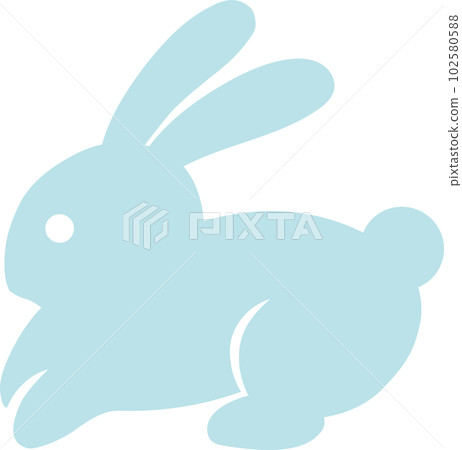 Japanese traditional pattern wind Bouncing rabbit illustration Light blue Japanese traditional pattern wind Bouncing rabbit illustration Light blue 102580588