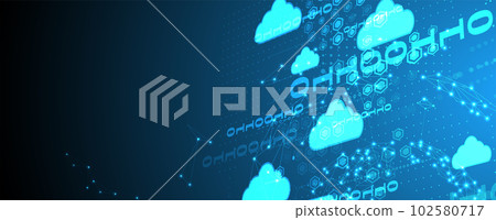 Cloud technology. Integrated digital web concept background 102580717