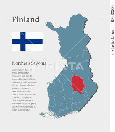 Vector map Finland, region Northern Savonia 102580825