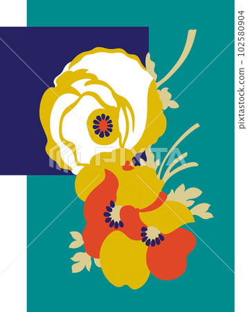 OLGA (1979) "flower power" decorative floral bouquet No.1. Late 1970s fashion style, hand-drawn vector illustration. OLGA (1979) "flower power" decorative floral bouquet No.1. Late 1970s fashion style, hand-drawn vector illustration. 102580904