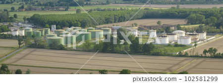 Oil refinery plant at sunny day 102581299