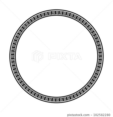 Circle frame round border design shape icon for decorative vintage doodle element for design in vector illustration 102582280