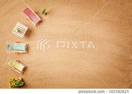 deck chair on sand deck chair on sand 102582625