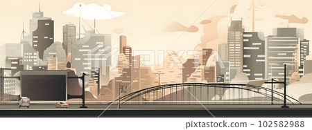 Asian city skyline with skyscrapers illustration Asian city skyline with skyscrapers illustration 102582988