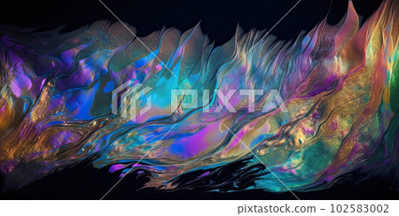 Metallic golden swirls morphing abstract fluid art Metallic golden swirls morphing abstract fluid art 102583002