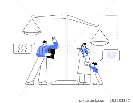 Matrimonial law abstract concept vector illustration. Matrimonial law abstract concept vector illustration. 102583235